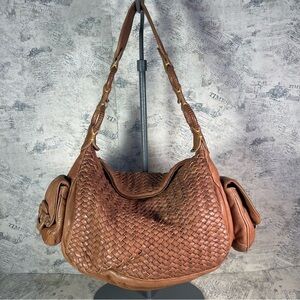 Cole Haan Vintage Woven Leather Hobo Bag